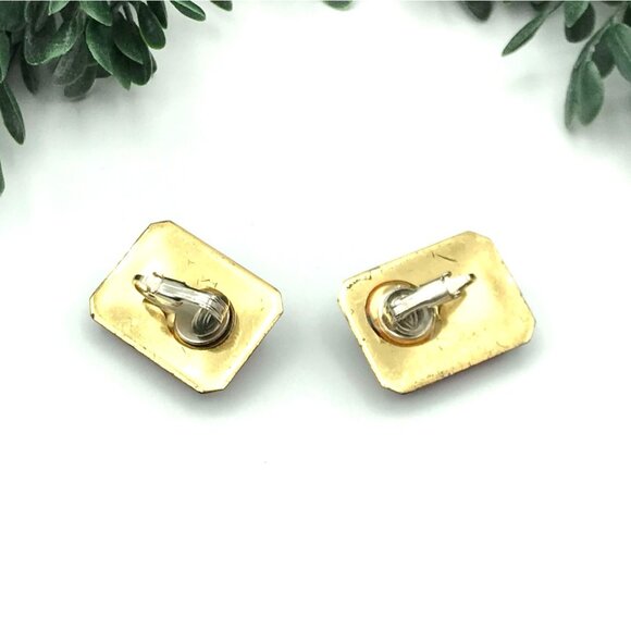 Vintage Purple resin gem Clip-On Earrings - Picture 3 of 4